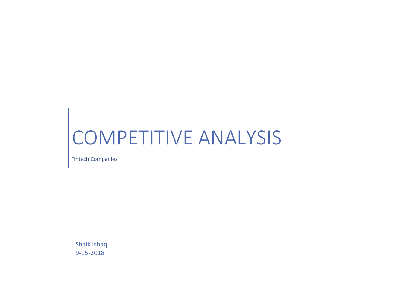 Cover of the 2018 fintech competitive analysis