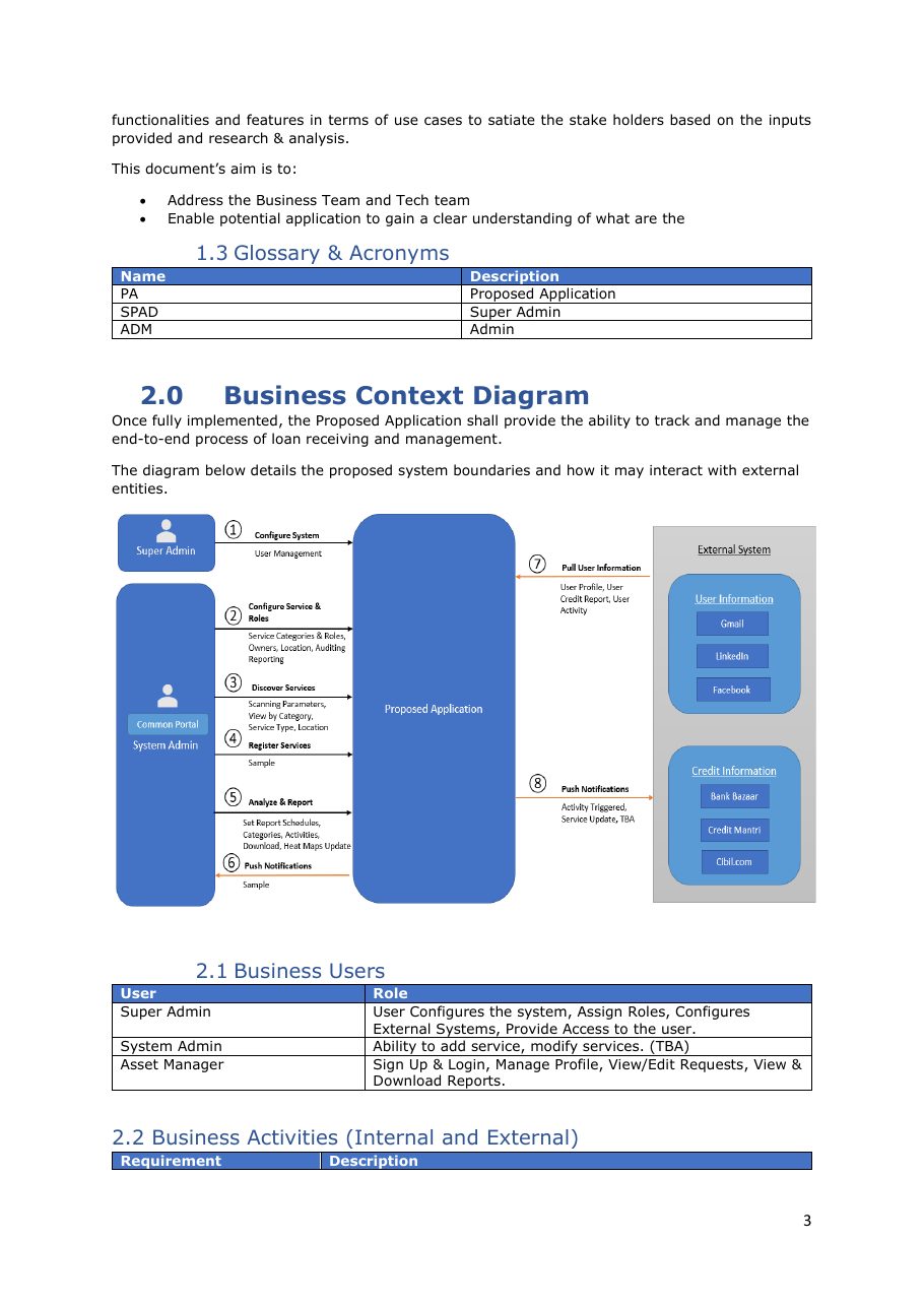 Business Requirements Specification, page 4 of 16