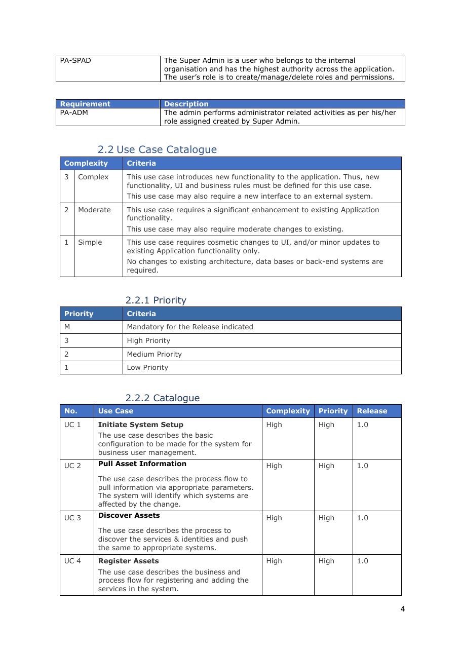 Business Requirements Specification, page 5 of 16