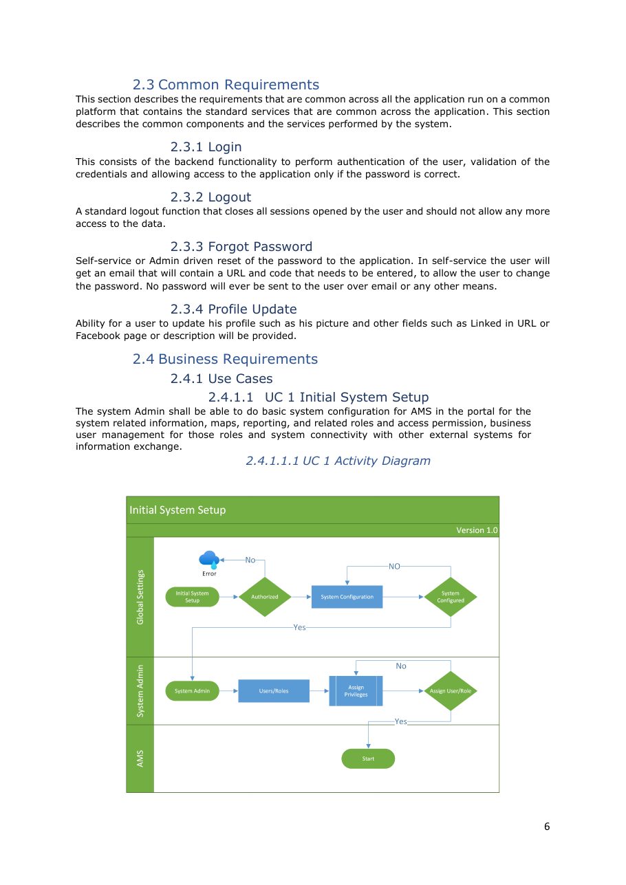 Business Requirements Specification, page 7 of 16