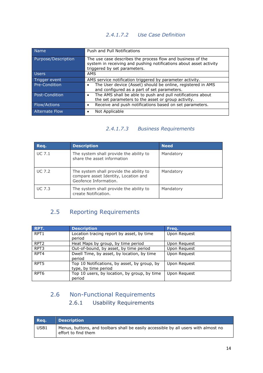 Business Requirements Specification, page 15 of 16